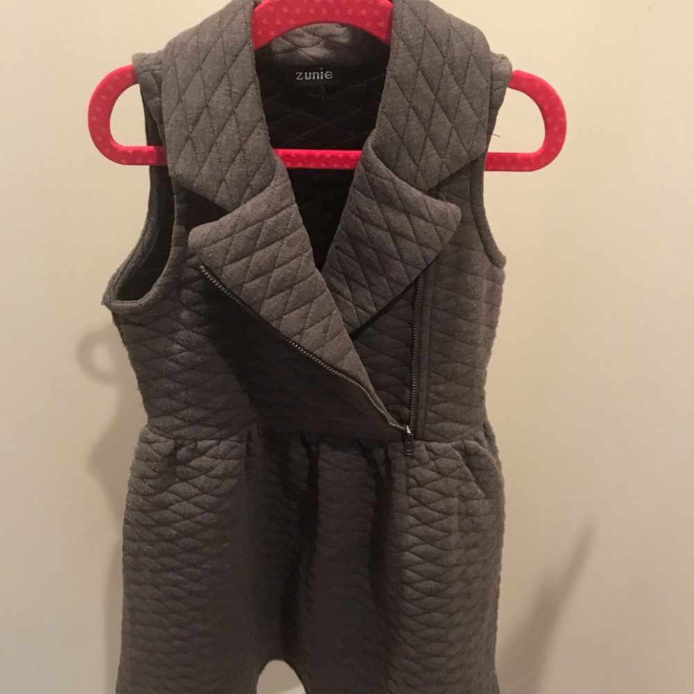 Zunie sweater/zipper vest dress